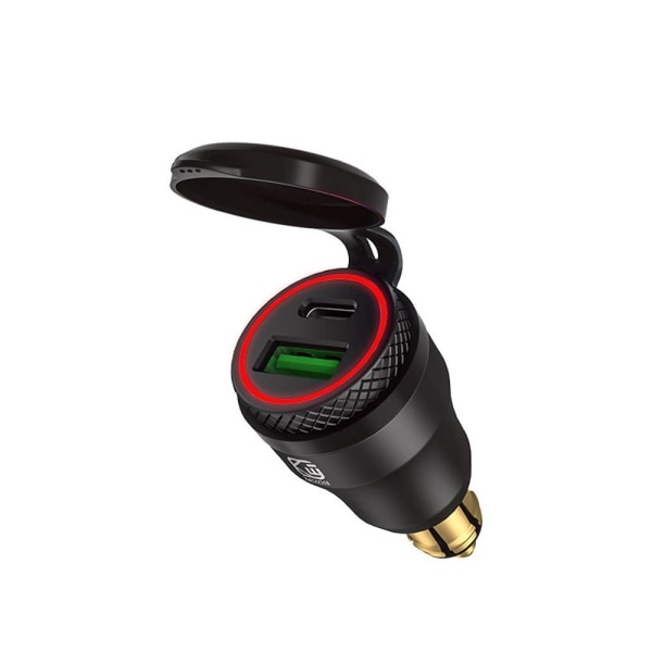 USB Lader Adapter QC 3.0 Hurtiglader SORT RØD SORT RØD Black Red