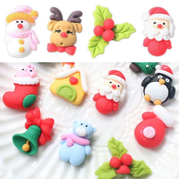 30 STK Julepynt Flat Back Cabochon SNOWMAN SNOWMAN snowman