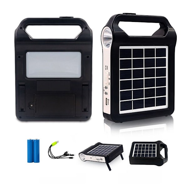 Power Station Solpanel Generator Kit Solar ficklampa