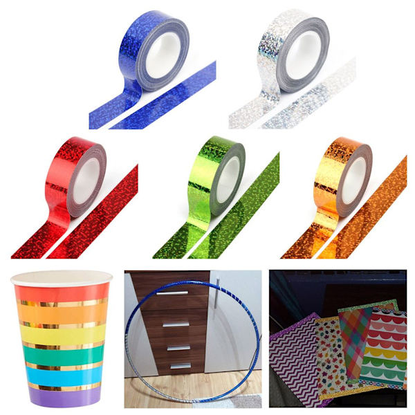3 Roll Glitter Washi Tape Laser Foil Tarra SILVER 3 ROLL 3 Silver 3 Roll-3 Roll