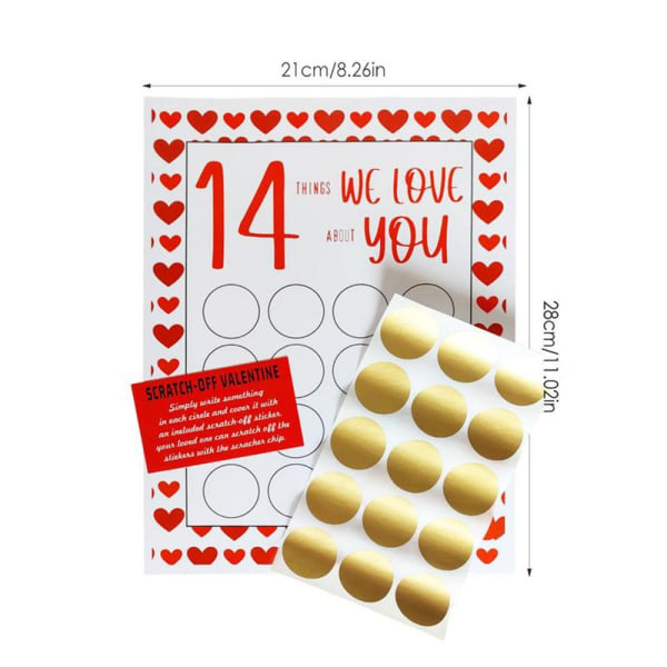 Valentine Scratch Off Print Hilsen Kærlighed Skrabelod B B B