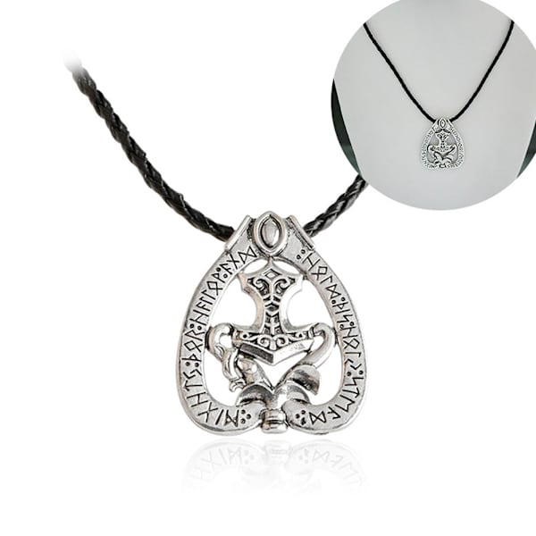 Halsband Wolf Rune Amulet Hänge Norse Vikings Myth 5 5