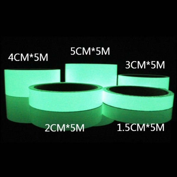 3 Meter Luminous Tape Glow In The Dark GRØN 1 RULLE-3CM Green 1 roll-3cm