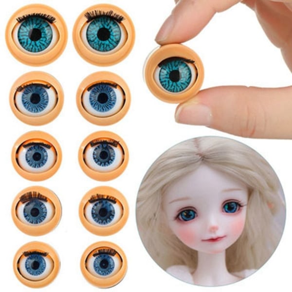 1 Par Simulation Active Eyeball Doll Rolling Eyeballs BLÅ 12MM Blue 12mm