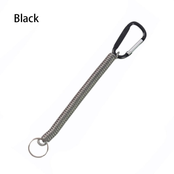 Spring Elastiskt rep Bärbara fiskelinor SVART Black