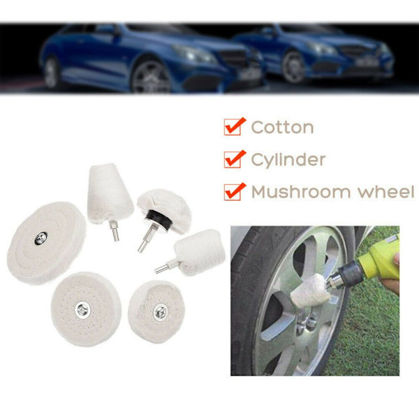 6st Buffing Pads Polerkuddar Bilpoleringssats