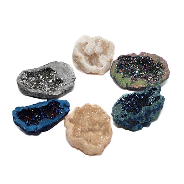 Crystal Cornucopia Natural Agat Geode BLÅ blue
