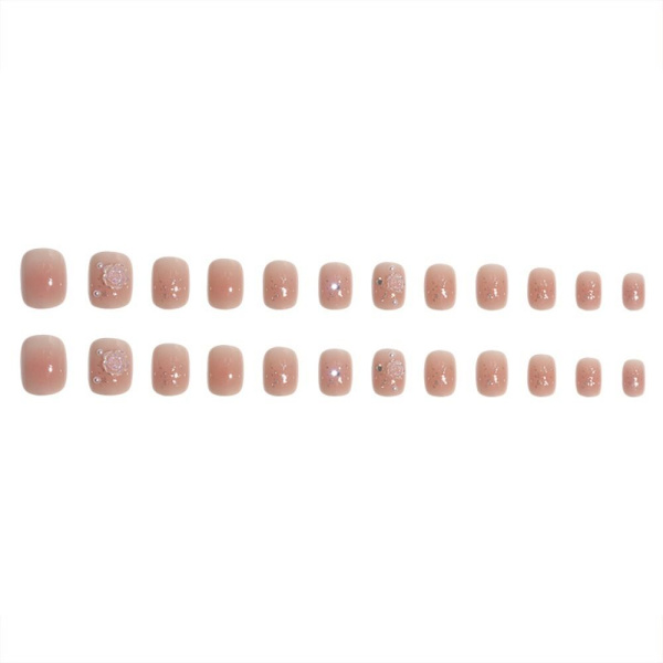 24stk False Nails Short Square French D-73