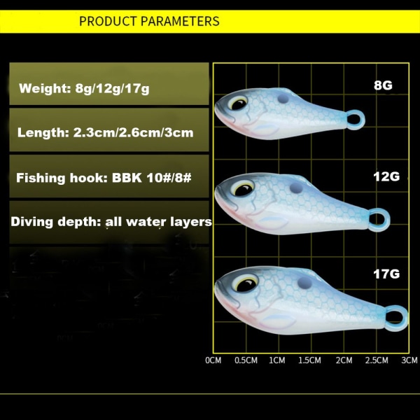 Metal Fiskeagn VIB Lure FARVE E -17G FARVE E -17G Color E -17g