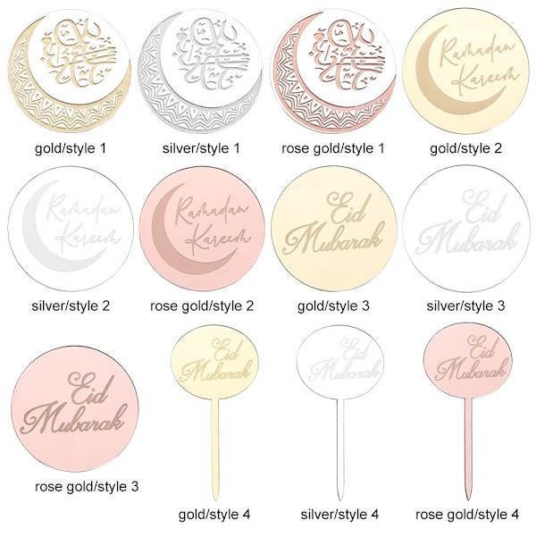 10st Cakecup Toppers Tårtdekoration GULD STYLE 2 STYLE 2 gold style 2-style 2