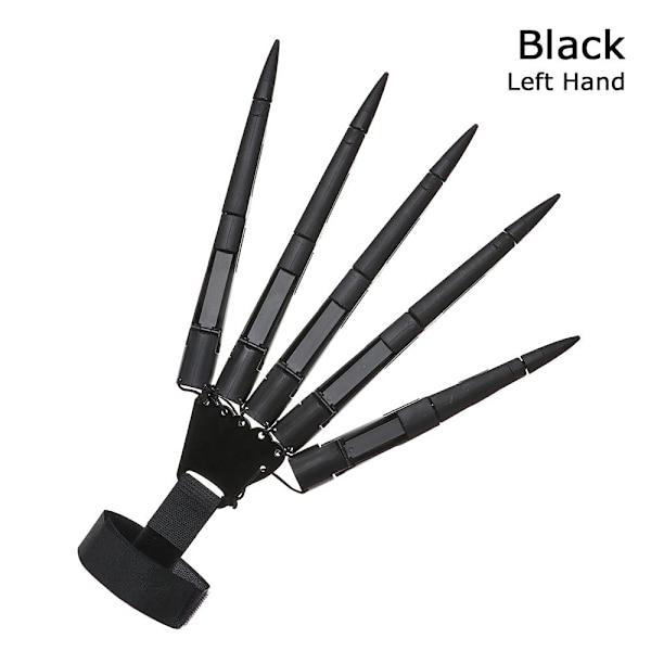 Artikulerede fingre Halloween fingerhandsker SORT VENSTRE HÅND Black Left Hand