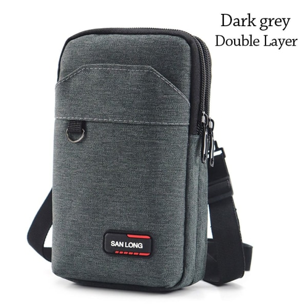 Taljetaske Talje Fanny Pack MØRKEGRÅ DOUBLE LAYER DOBBELT LAG dark grey Double Layer-Double Layer