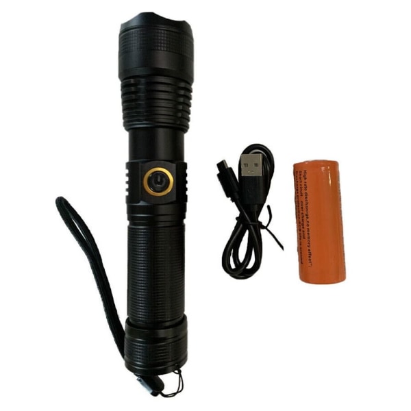 Kraftig LED lommelygte Zoom lommelygte Power Display
