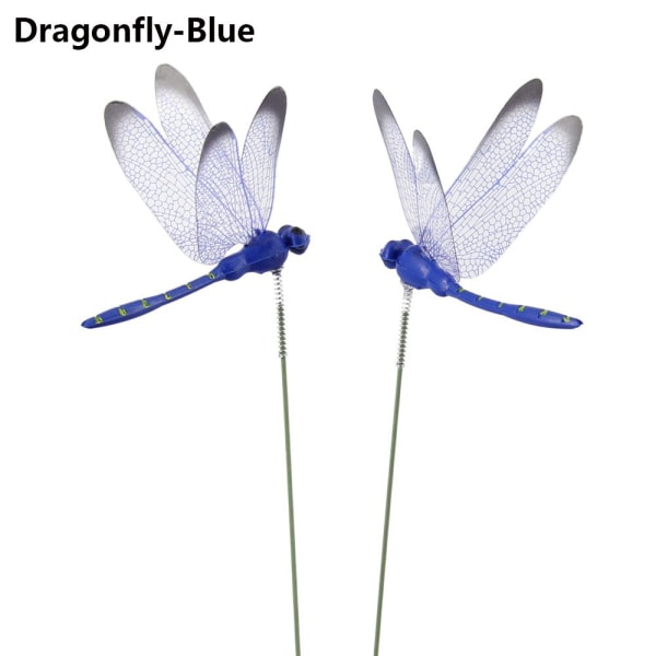 5/10 STK kunstig guldsmede-simuleringssommerfugl med stilk blue 10PCS Dragonfly