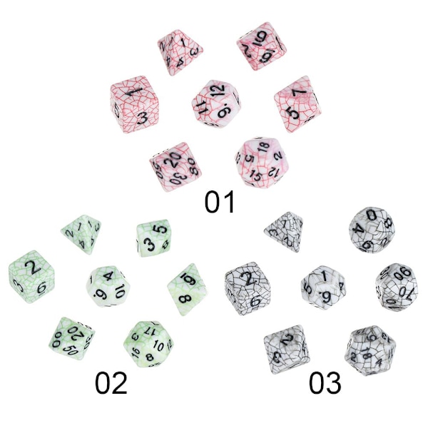 Set / set tärningsuppsättning speltillbehör 3 3 3