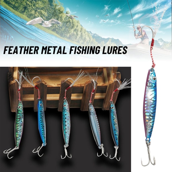 Feather Metal Fishing Lures Jig Bait 3 3 3