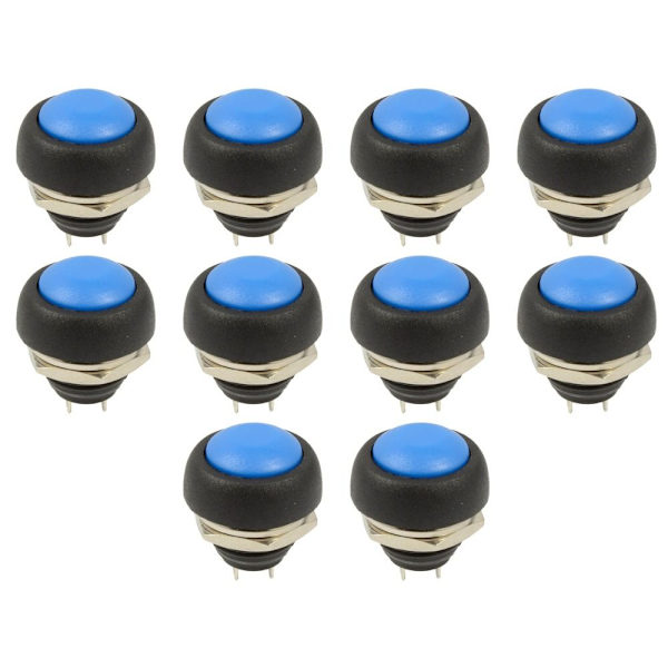 10st Tryckknappsbrytare Momentan Switch BLÅ 10ST 10ST blue 10pcs-10pcs