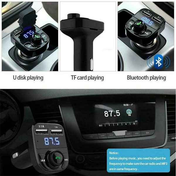 Trådløs Bluetooth FM-sender MP3-afspiller B B B
