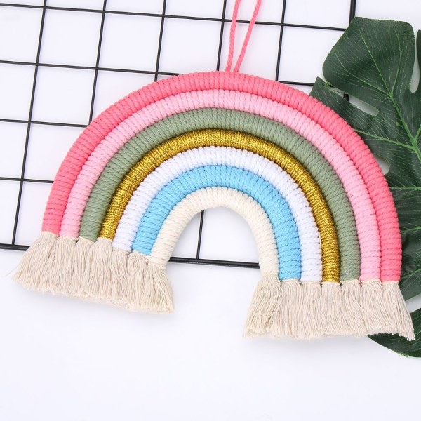 Rainbow Tapestry Macrame seinäteline 2 2
