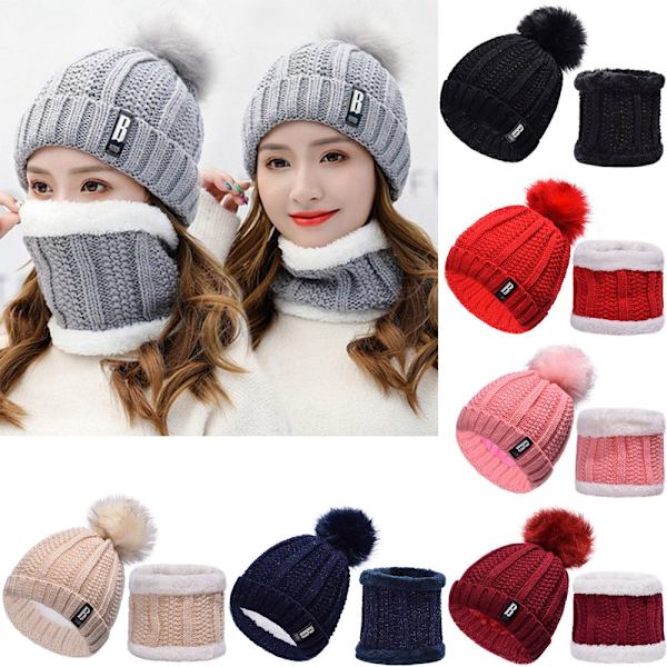 Hatt Scarf Set Snow Ski Cap ROSA HAT&amp;SCARF SET pink hat&scarf set