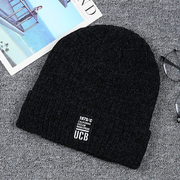 Tykke Vinter Beanies Strikkede Huer SORT black