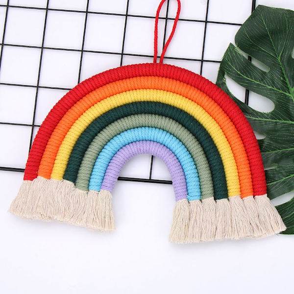 Rainbow Tapestry Macrame seinäteline 2 2