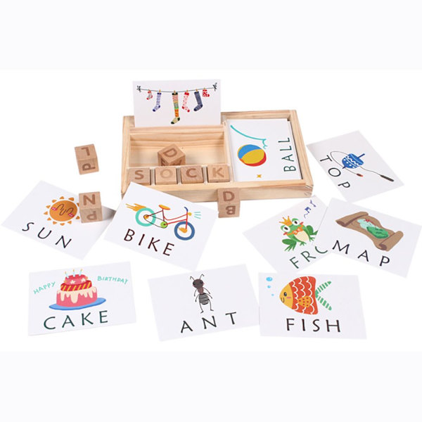 Word Spelling Blocks Jigsaw Board opetuslelu