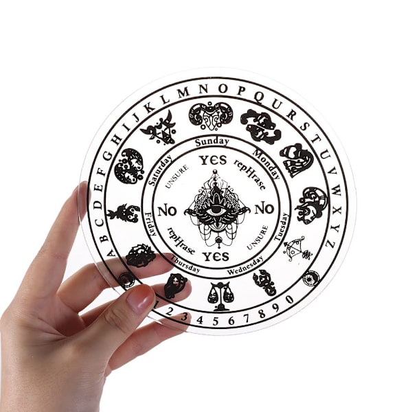 Akryl Pendelplate Skive Tre Base STIL 2-SORT 25CM Style 2-Black 25cm