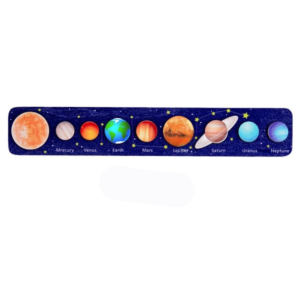 Trä Solar System Jigsaw Planets Panel Pussel Leksak TYP 2
