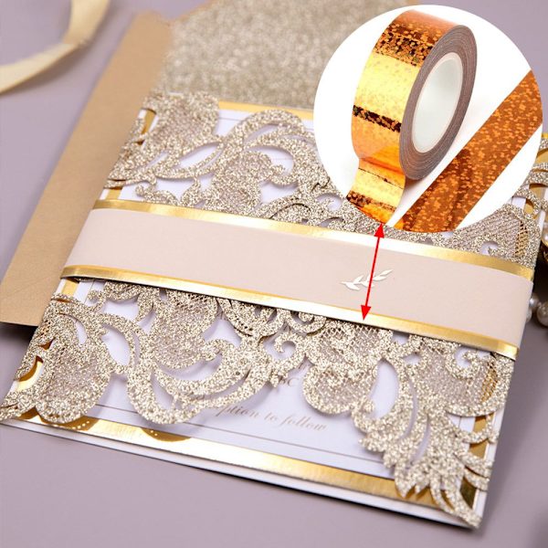 3 Roll Glitter Washi Tape Laser Foil Tarra SILVER 3 ROLL 3 Silver 3 Roll-3 Roll