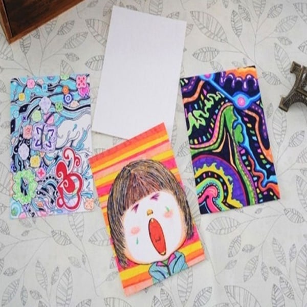 20 Stk Notebook Card Blankt Skrivepapir Skitse Graffiti SORT Black