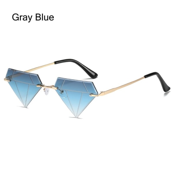 Trekantsolbriller til kvinder Diamantformet GRÅ BLÅ GRÅ BLÅ Gray Blue