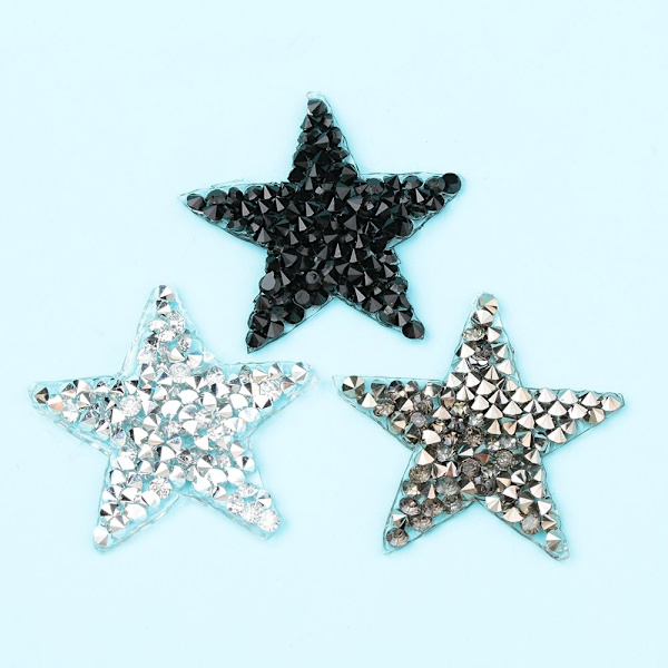 Rhinestone Patches Tøj Tilbehør Hotfix SØLV 6CM silver 6cm