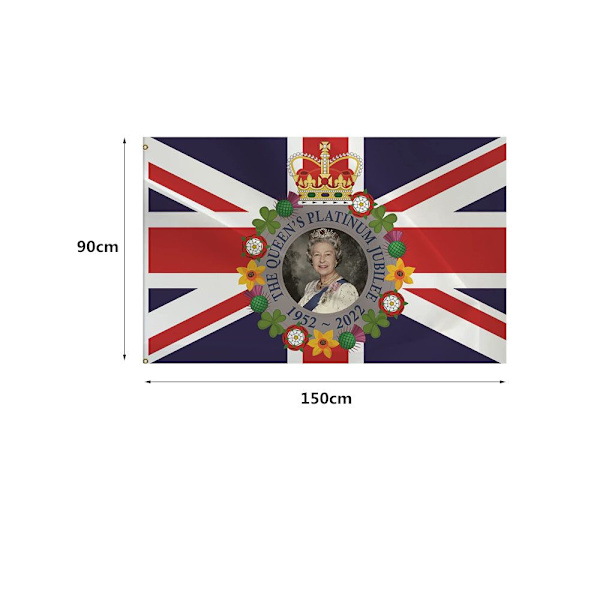 90 x 150 cm Queen Elizabeth II Flag Platinum Jubilee 3 3 3