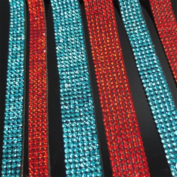 1 jaardin itseliimautuva tekojalokivi timanttinauha MULTICALOR 5 Multicolor 5 rows(1cm)