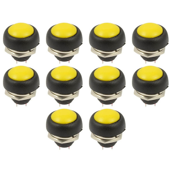 10st Tryckknappsbrytare Momentan Switch GUL 10ST 10ST yellow 10pcs-10pcs