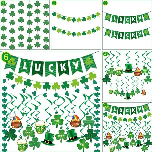 S:t Patricks Day Party Dekoration 4 14ST 4 14ST 4   14Pcs