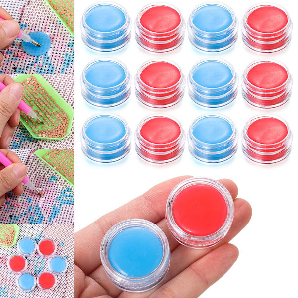 6/12 kpl Diamond painting saviporausmutaa 12 KPL PUNAISTA