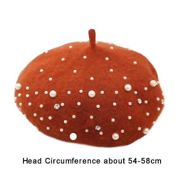 Ull Beret Cap Høst Beret Hat RØD red