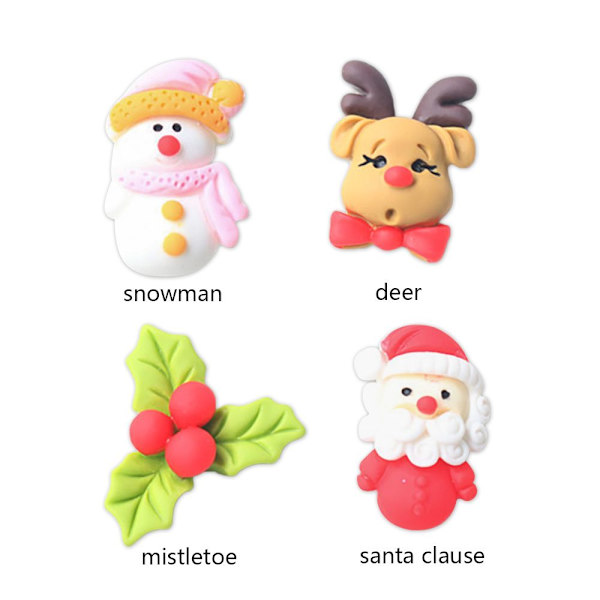 30 kpl Joulukoristeita, tasaselkäinen Cabochon SANTA CLAUSE santa clause
