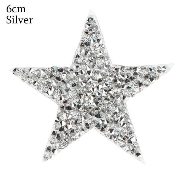 Rhinestone Patches Tøj Tilbehør Hotfix SØLV 6CM silver 6cm