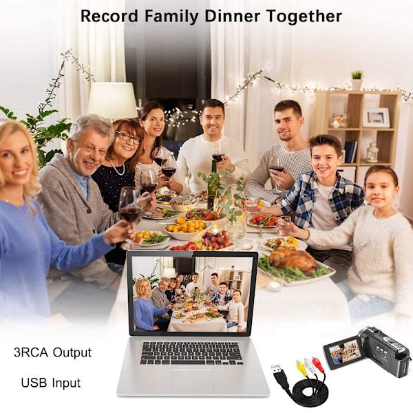 USB til 3 RCA-kabel Audio Videoledning 0,3M USB-M TIL RCA-F 0,3M 0.3m USB-M to RCA-F