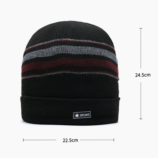 Neulotut Stripe Beanies Talvi Syksy Hatut PUNAINEN Red