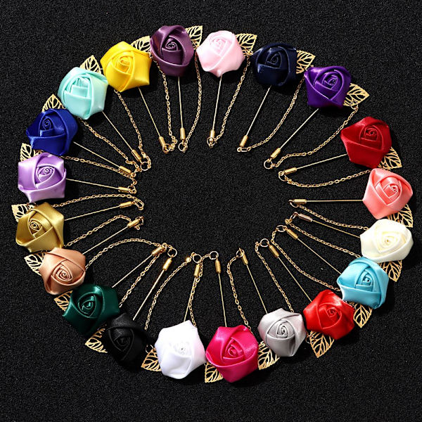 Rose Flower Broche Groom Boutonniere RÖD Red