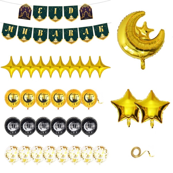 Eid Mubarak ballongballonger och tillbehör 4 4 4