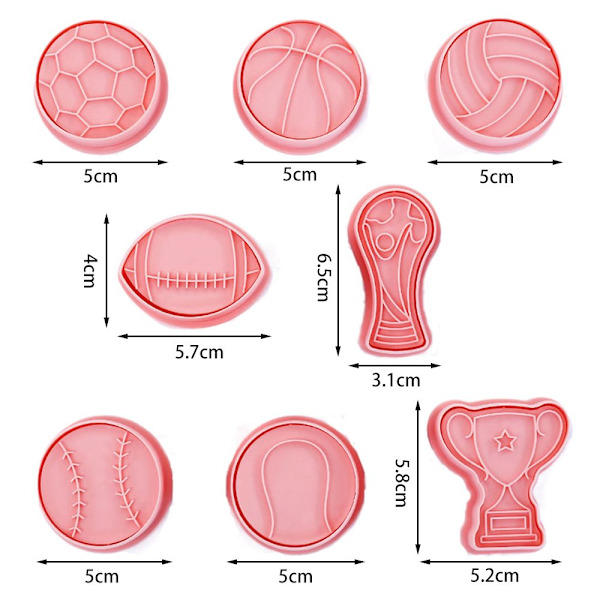 8st/ set World Cup Form 3D Cookie Cutter