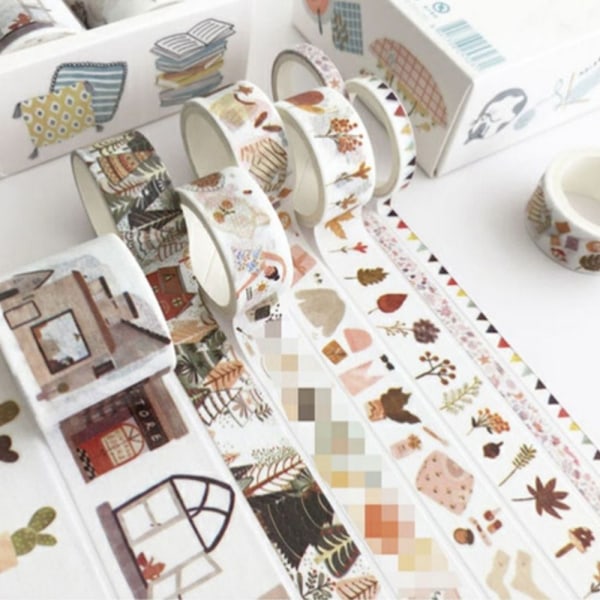 8 rullaa/ set Koristeeppi Paperiteippi DD D