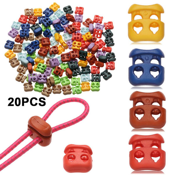 20 kpl Stoppper Cord Lock Bean Toggle Clip vaatteet kengännauha