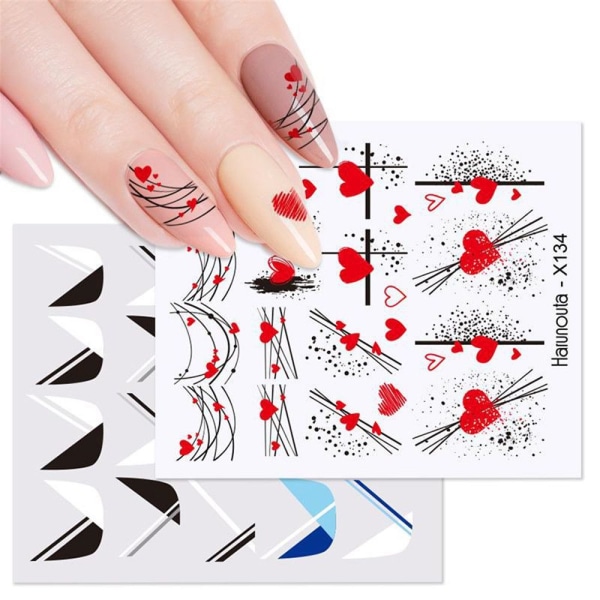 Nail Art Stickers Love Heart X124 X124
