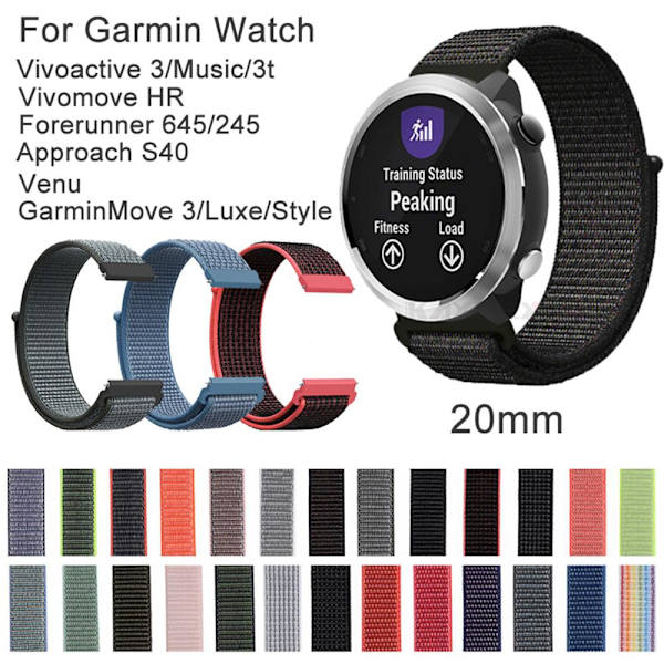 20 mm watch Band Nylon Loop Armband Armband 18-BRUN 18-Brown